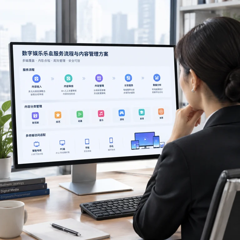企业客户评估在线娱乐内容与服务流程的场景